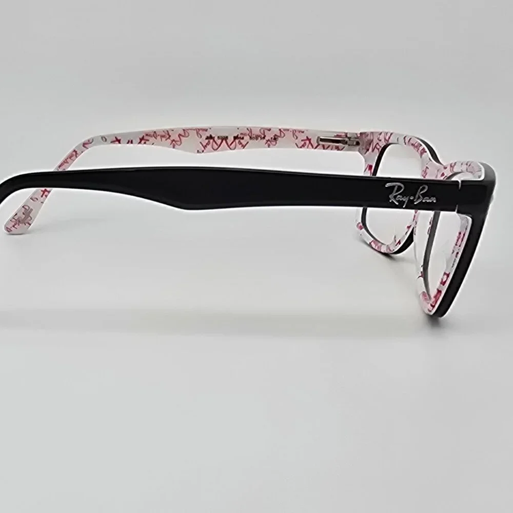 Ray-Ban RB5228 5014 Black on White Kids Eyeglasses Frame w/ Flexhinge and Case